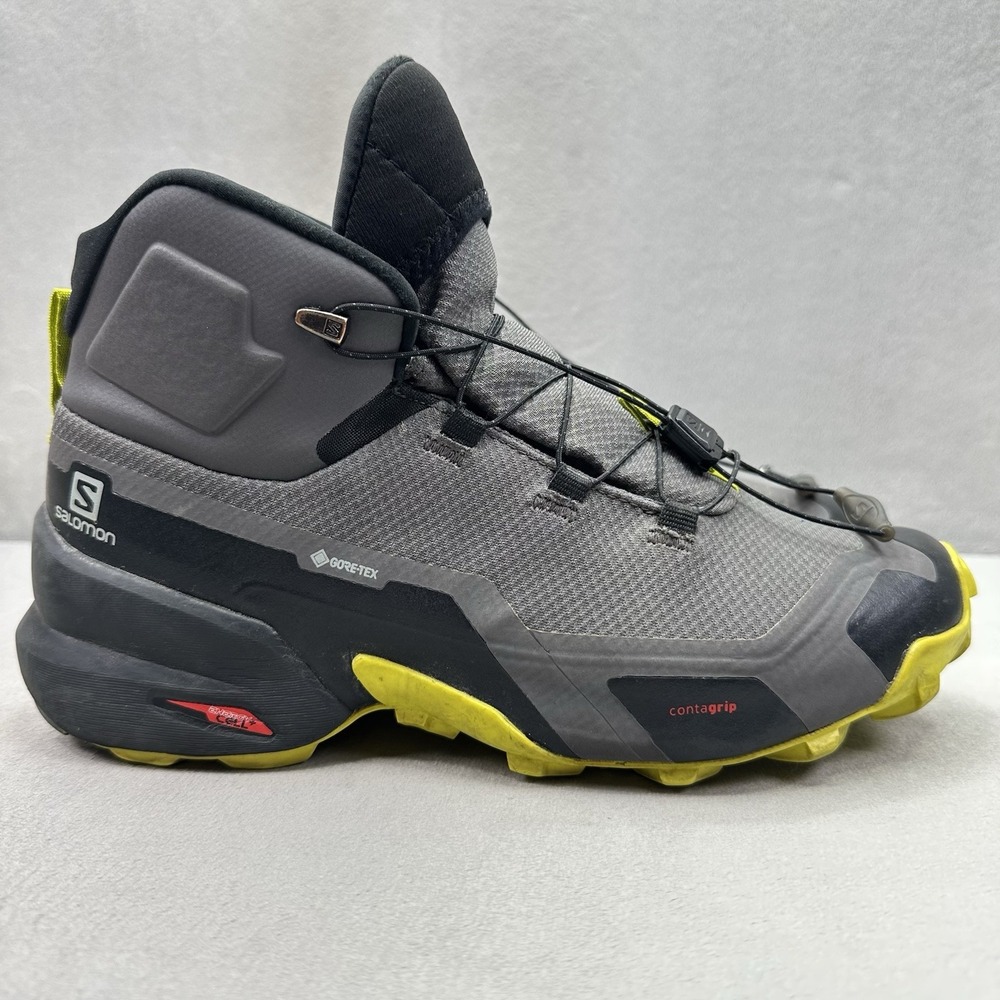 Salomon Cross Hike Mid GTX Mens Size 8 Hiking Boots Magnet Black Waterproof